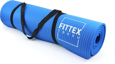 Yoga Mat With Carry Strap, 188 x 61 x 1cm, Made of Durable Non-slip 10mm Thick Material, Blue