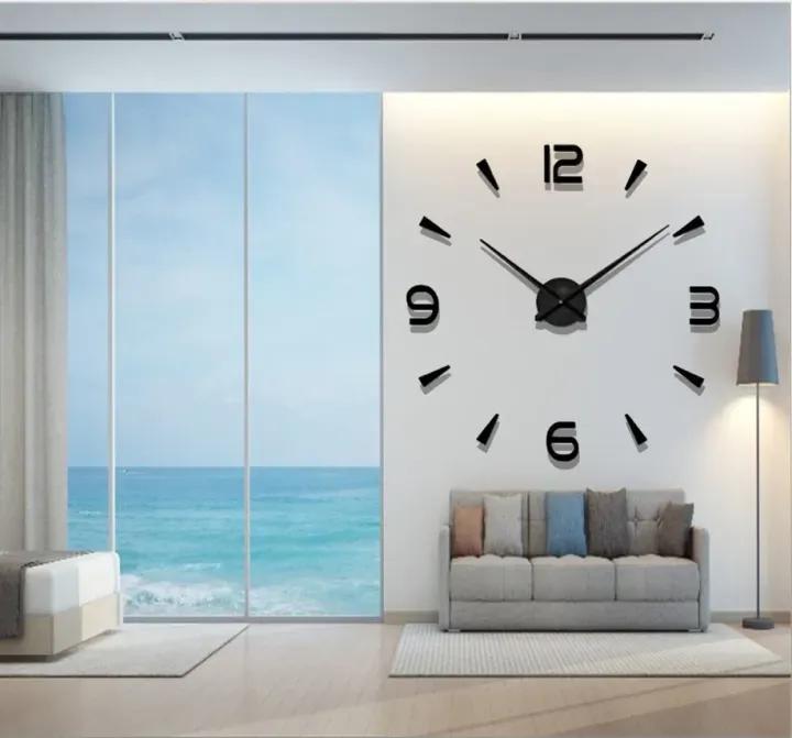 DIY 3D Large Frameless Wall Clock Stickers